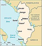 Klikni na obrázek pro větší mapu Albánie!