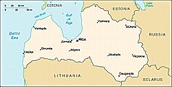 Klikni na obrázek pro větší mapu Lotyšska!